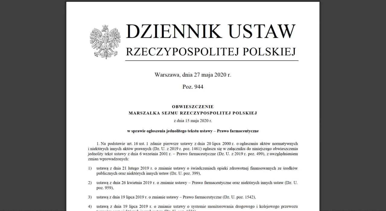 Kpa dziennik ustaw – najnowsze zmiany i pełny tekst ustawy