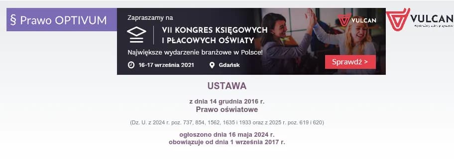 Aktualny tekst jednolity ustawy prawo oświatowe i jego zmiany