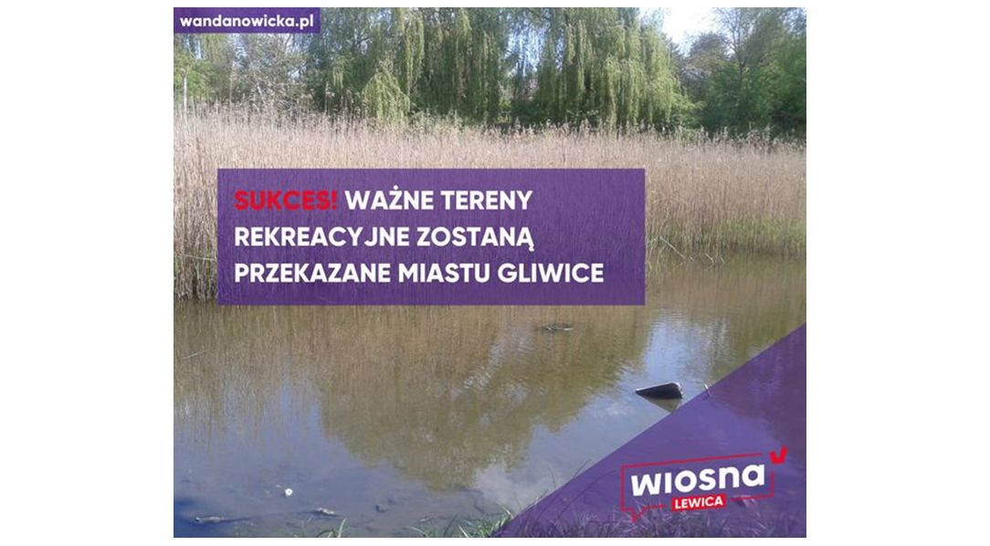 Miasto Gliwice staje się właścicielem Stawu Szuwarek
